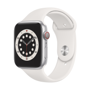 Apple Watch Series 6 GPS 44mm Silver Aluminium Case with White SB