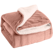 Luscious Living Reverse Sherpa Fleece Throw Blush Pink