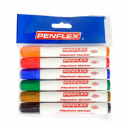 Penflex Flipchart Markers Wallet Of 6 Assorted Colours