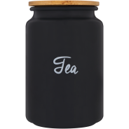 O2 Tea Canister with Bamboo Lid Charcoal Grey