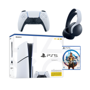 PS5 Slim Disc Edition with Mortal Kombat 1 and Additional DualSense 5 Controller and Pulse 3D WIreless Headset