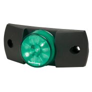 Aca Auto 10 Led Round Marker Light On Black Plastic Base - Green (52mm)