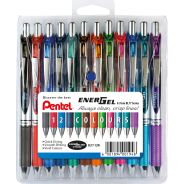 Pentel BL77 Energel Metal Tip Roller Ball Pens - Wallet of 12