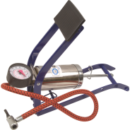 Chrome single cylinder footpump+guage