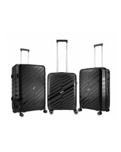 Highlander 3 Piece Java Luggage Set Black