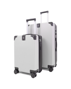 Eco Berlin Luggage 2 Piece ABS Set Silver